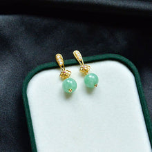 Load image into Gallery viewer, Original Craftsmanship Inlaid Natural Fine Jade Round Pearl Ladies Earrings Ladies Jewelry
