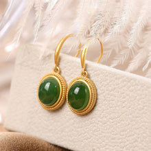 Load image into Gallery viewer, Lokaloca Natural Green Jade Earrings
