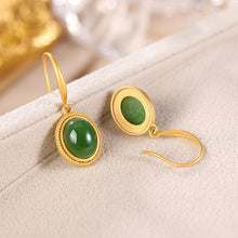 Load image into Gallery viewer, Lokaloca Natural Green Jade Earrings
