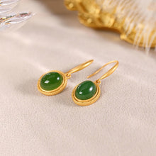 Load image into Gallery viewer, Lokaloca Natural Green Jade Earrings
