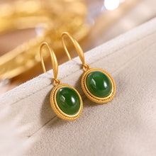 Load image into Gallery viewer, Lokaloca Natural Green Jade Earrings
