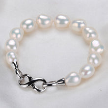 Load image into Gallery viewer, Natural Freshwater Baroque Pearl Beaded Bracelet 925 Sterling Silver Bracelet
