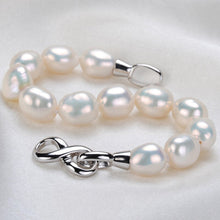 Load image into Gallery viewer, Natural Freshwater Baroque Pearl Beaded Bracelet 925 Sterling Silver Bracelet
