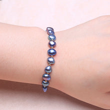 Load image into Gallery viewer, Gorgeous Italian Design Natural Blue Freshwater Pearl Beaded Bracelets
