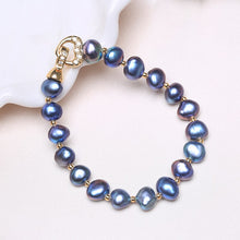 Load image into Gallery viewer, Gorgeous Italian Design Natural Blue Freshwater Pearl Beaded Bracelets
