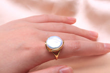 Load image into Gallery viewer, Eternal Iridescent 18K Gold Plated Natural Baroque Pearl Resizable Ring
