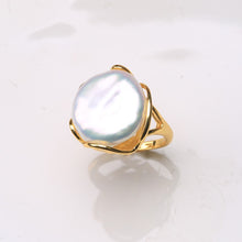 Load image into Gallery viewer, Eternal Iridescent 18K Gold Plated Natural Baroque Pearl Resizable Ring
