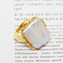 Load image into Gallery viewer, Eternal 18K Gold Plated Top Grade Natural Freshwater Baroque Gem Pearl Ring
