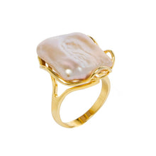 Load image into Gallery viewer, Eternal 18K Gold Plated Top Grade Natural Freshwater Baroque Gem Pearl Ring
