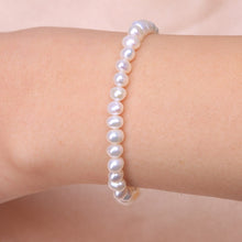 Load image into Gallery viewer, Natural White Freshwater Pearl Beaded Bracelet for Ladies
