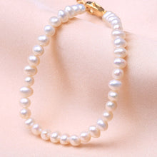 Load image into Gallery viewer, Natural White Freshwater Pearl Beaded Bracelet for Ladies
