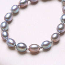 Load image into Gallery viewer, Ineffable Design Heart Clasp Natural Gray Freshwater Baroque Pearl Beaded Bracelet
