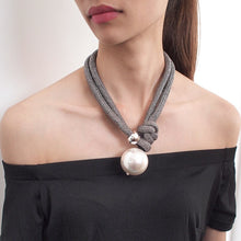 Load image into Gallery viewer, Luxury Big Imitation Pearl Pendant  Statement Choker Necklace For Ladies
