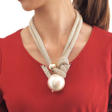 Load image into Gallery viewer, Luxury Big Imitation Pearl Pendant  Statement Choker Necklace For Ladies
