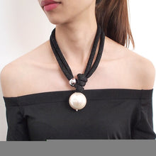 Load image into Gallery viewer, Luxury Big Imitation Pearl Pendant  Statement Choker Necklace For Ladies
