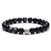 Load image into Gallery viewer, Natural Rainbow Obsidian Beaded Charm Bracelet
