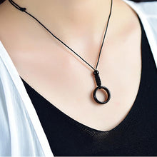 Load image into Gallery viewer, Handcrafted Natural Black Obsidian Circle Pendant Necklace
