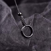 Load image into Gallery viewer, Handcrafted Natural Black Obsidian Circle Pendant Necklace
