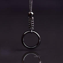 Load image into Gallery viewer, Handcrafted Natural Black Obsidian Circle Pendant Necklace
