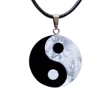 Load image into Gallery viewer, Natural Black &amp; White Obsidian Yin Yang Tai Chi Pendant Necklace
