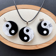 Load image into Gallery viewer, Natural Black &amp; White Obsidian Yin Yang Tai Chi Pendant Necklace
