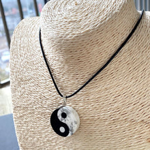 Load image into Gallery viewer, Natural Black &amp; White Obsidian Yin Yang Tai Chi Pendant Necklace
