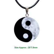 Load image into Gallery viewer, Natural Black &amp; White Obsidian Yin Yang Tai Chi Pendant Necklace
