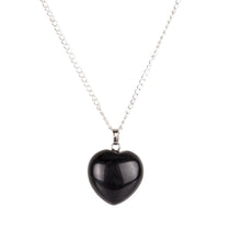 Load image into Gallery viewer, Natural Black Obsidian Heart Shaped Pendant Power Healing Chakra Reiki Crystal Necklace
