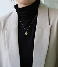 Load image into Gallery viewer, Byzantine Retro Waterdrop Pendant Necklace Clavicle Chain Titanium Steel Plating 18K Gold
