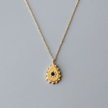 Load image into Gallery viewer, Byzantine Retro Waterdrop Pendant Necklace Clavicle Chain Titanium Steel Plating 18K Gold
