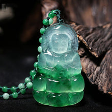 Load image into Gallery viewer, Lokaloca Handcrafted Natural Jade Avalokitesvara Bodhisattva Pendant Necklace
