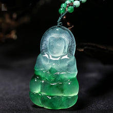 Load image into Gallery viewer, Lokaloca Handcrafted Natural Jade Avalokitesvara Bodhisattva Pendant Necklace
