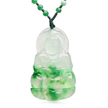 Load image into Gallery viewer, Lokaloca Handcrafted Natural Jade Avalokitesvara Bodhisattva Pendant Necklace
