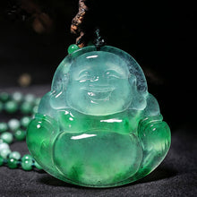 Load image into Gallery viewer, Lokaloca Handcrafted Natural Jade Maitreya Buddha Pendant Necklace
