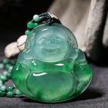 Load image into Gallery viewer, Lokaloca Handcrafted Natural Jade Maitreya Buddha Pendant Necklace
