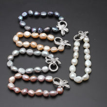 Load image into Gallery viewer, Natural Freshwater Baroque Pearl Beaded Charm Bracelets for Ladies
