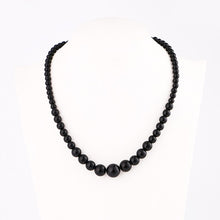 Load image into Gallery viewer, Minimalist Design Natural Black Obsidian Beaded Choker Necklace
