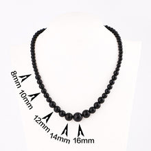 Load image into Gallery viewer, Minimalist Design Natural Black Obsidian Beaded Choker Necklace
