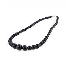 Load image into Gallery viewer, Minimalist Design Natural Black Obsidian Beaded Choker Necklace
