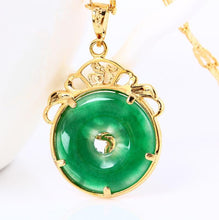 Load image into Gallery viewer, Lokaloca Natural Green Jade Dragon Pendant Jewelry Necklace
