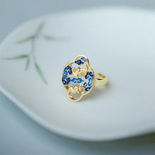 Load image into Gallery viewer, Cloisonne Enamel Gilt Gold Opening Adjustable Ring Classical Accessories Original Design
