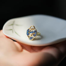 Load image into Gallery viewer, Cloisonne Enamel Gilt Gold Opening Adjustable Ring Classical Accessories Original Design
