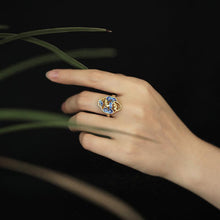 Load image into Gallery viewer, Cloisonne Enamel Gilt Gold Opening Adjustable Ring Classical Accessories Original Design
