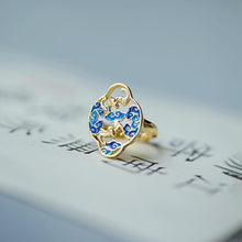 Load image into Gallery viewer, Cloisonne Enamel Gilt Gold Opening Adjustable Ring Classical Accessories Original Design
