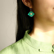 Load image into Gallery viewer, Cloisonne Pearl Enamel Porcelain Earrings Flower Vintage Retro Palace Exquisite Unique Charm Women&#39;s Brand Jewelry
