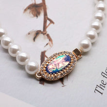 Load image into Gallery viewer, Colorful Oval Rhinestone Charm Pearl Beaded Choker Necklace
