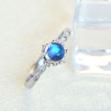 Load image into Gallery viewer, Crown Inlaid Moonstone Opening Adjustable Ring Luxury Charm Ladies Silver Jewelry
