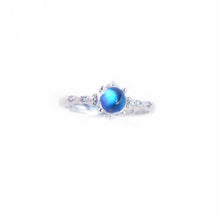 Load image into Gallery viewer, Crown Inlaid Moonstone Opening Adjustable Ring Luxury Charm Ladies Silver Jewelry
