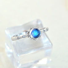 Load image into Gallery viewer, Crown Inlaid Moonstone Opening Adjustable Ring Luxury Charm Ladies Silver Jewelry
