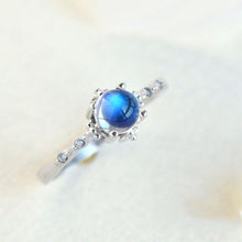 Load image into Gallery viewer, Crown Inlaid Moonstone Opening Adjustable Ring Luxury Charm Ladies Silver Jewelry
